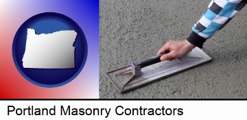 a masonry contractor using a trowel in Portland, OR