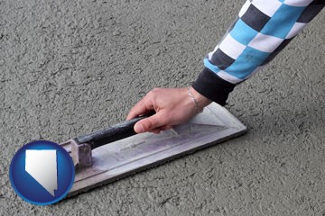 a masonry contractor using a trowel - with Nevada icon